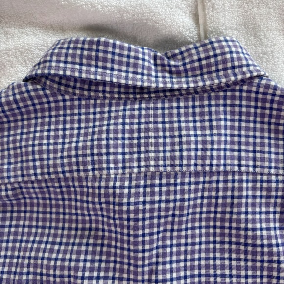 Polo Ralph Lauren Poplin Shirt Mens XL Purple Blue Round Hem Cotton Button Up - Picture 9 of 14